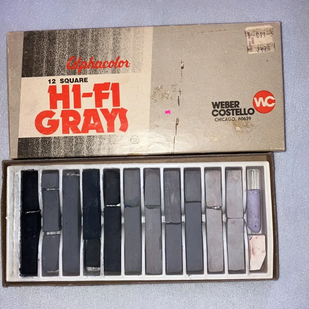 Artist Chalks Drawing Vintage palette
